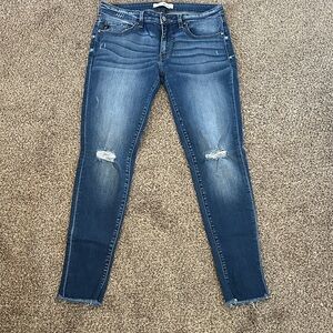 KanCan Blue Women's Skinny distressed Jeans